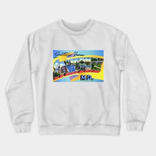 Greetings from Salisbury, Maryland - Vintage Large Letter Postcard Crewneck Sweatshirt